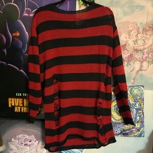 Striped Red and Black Sweater